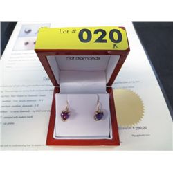 14 kt gold amethyst & diamond earrings