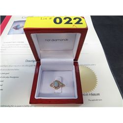 10 kt gold ring set with a .80 carat oval opal