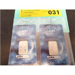 Two - Istanbul mint - .999 solid silver bar