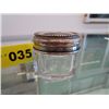 Image 1 : Antique crystal pot - Sterling silver top