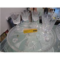 Six pieces of pinwheel crystal