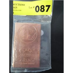 1-Copper Buffalo Bar, 2012 US Mint