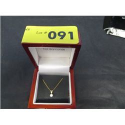 Pendant, 1-Cubic Zirconia set in 10KT YG