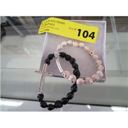 Two crystal & stone Ed Hardy style bracelets