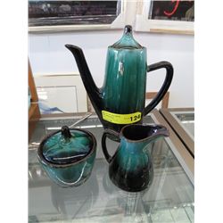 Coffee pot, creamer and sugar