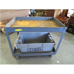 Metal trolley on casters