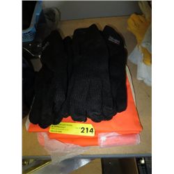Six pairs of Thinsulate gloves & 3 safety shirts