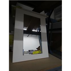 Glass fronted white medicine cabinet