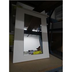 Glass fronted white medicine cabinet