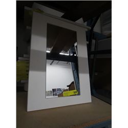 Glass fronted white medicine cabinet