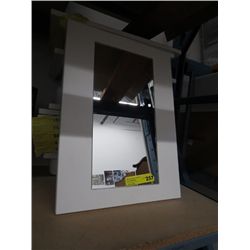 Glass fronted white medicine cabinet