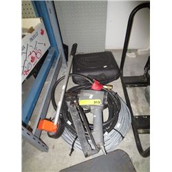 Air powered nail gun and air hoses