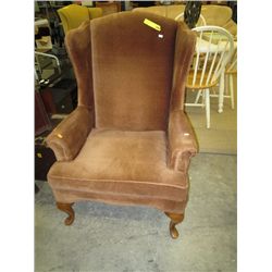 Upholstered wing back chair