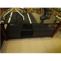 Black glass TV stand