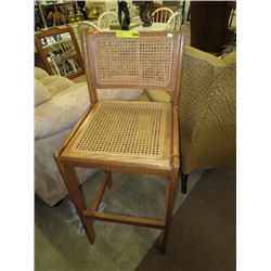 29" bar stool with wicker seat and back