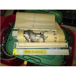 Three oriental scrolls