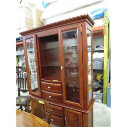 Cabinet with china hutch, two glass doors