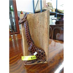Carved  wooden giraffe 12" tall