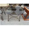 Image 1 : Round chain base, glass top coffee table