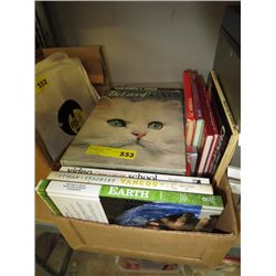 Box of hard cover books