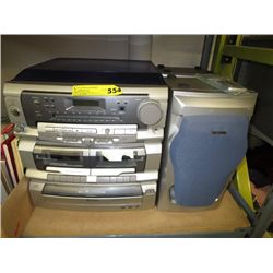Home stereo system with dual cassette