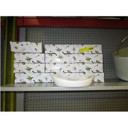 Handled porcelain trays with a blackberry motif
