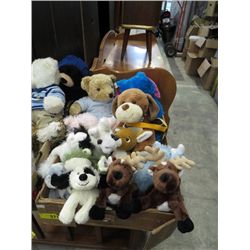 Box of stuffed animals