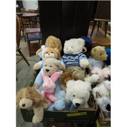 Box of stuffed animals