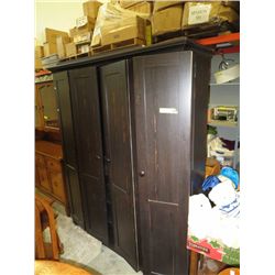 Entertainment cupboard with wooden doors