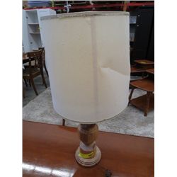 Wood base table lamp