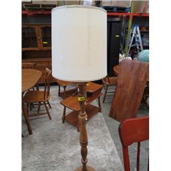 Wood base floor lamp