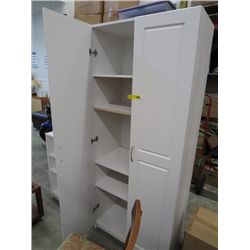6' tall white utility cupboard