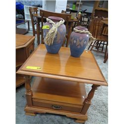 Maple table, with drawer in base