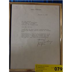 Joey Bishop (member of Rat Pack) Signed Letter