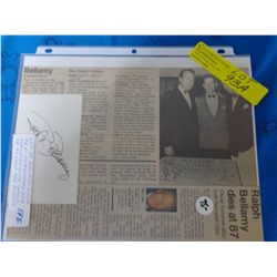 Ralph Bellamy Autograph