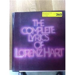 Book "The Complete Lyrics of Lorenza Hart"