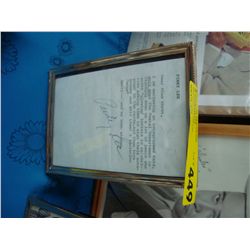 Pinky Lee Signed letter