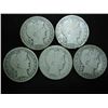 Image 1 : 1906-O,07-D,08-D,09-S & 15-S BARBER HALF DOLLARS