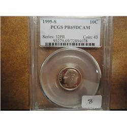1995-S ROOSEVELT DIME PCGS PR69 DCAM