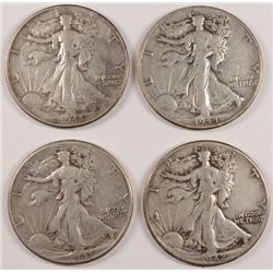 1941, 42, 43, 44 WALKING LIBERTY HALF DOLLARS