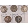 Image 1 : 5-1917 WALKING LIBERTY HALF DOLLARS AVG CIRC
