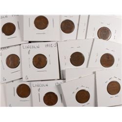 20-1912-S LINCOLN CENTS AVG CIRC