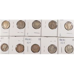 5-1917 & 5-1917-S AVG CIRC MERCURY DIMES