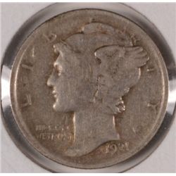 1921 MERCURY DIME FINE