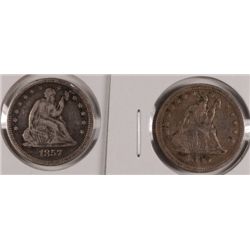 1856 & 1857 SEATED QUARTERS VG'S