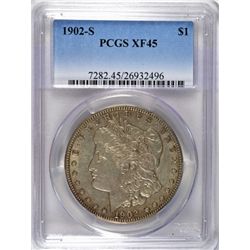 1902-S MORGAN DOLLAR PCGS XF-45