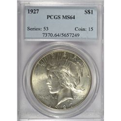 1927 PEACE DOLLAR PCGS MS64