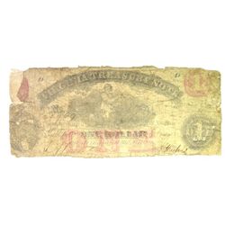 1862 $1 VIRGINIA TREASURY NOTE