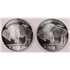 Image 2 : ( 2 ) ONE OUNCE .999 SILVER  BUFFALO REPLICA  ART  ROUNDS