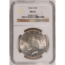 1926 D PEACE DOLLAR NGC MS63